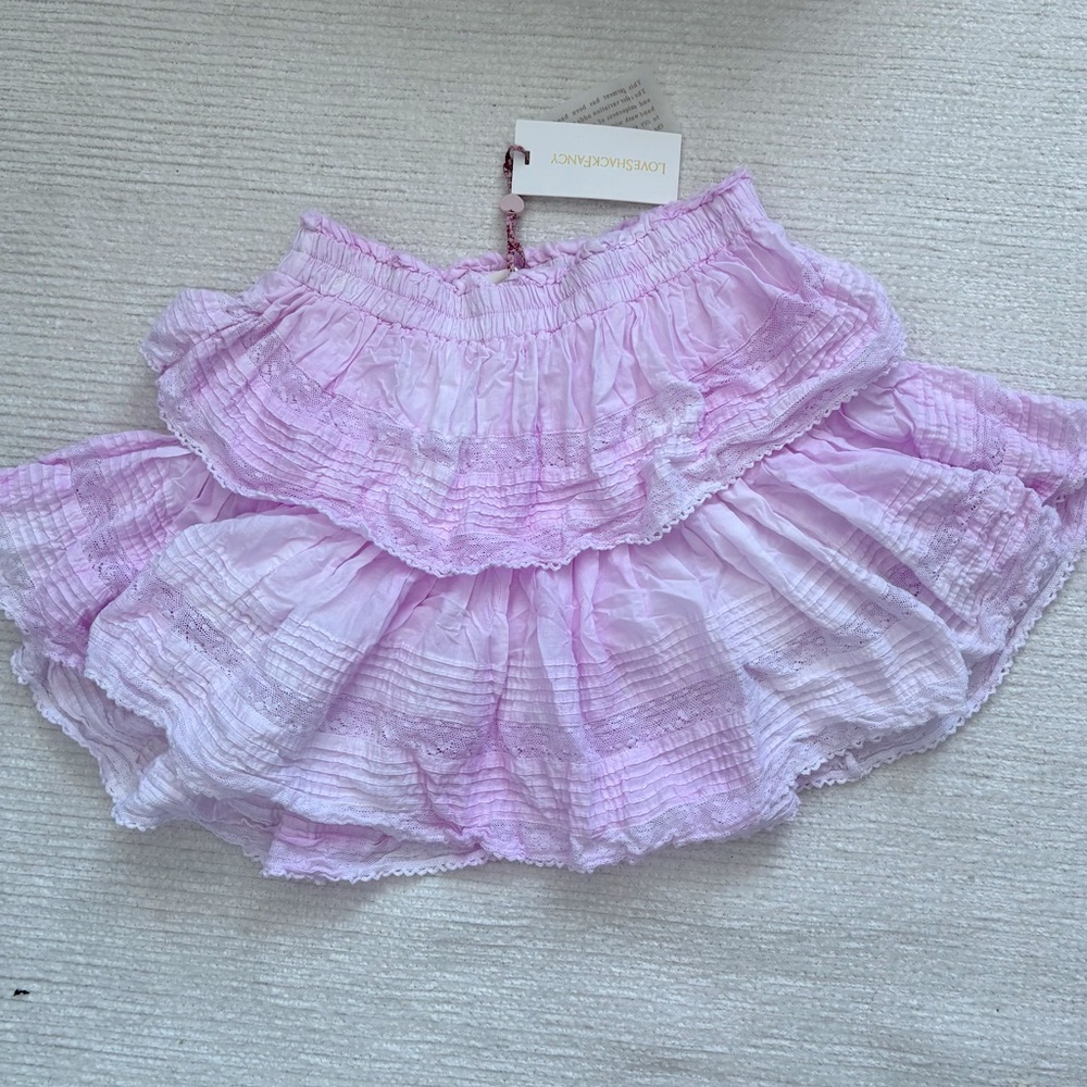 LoveShackFancy Pink Ruffle Skirt